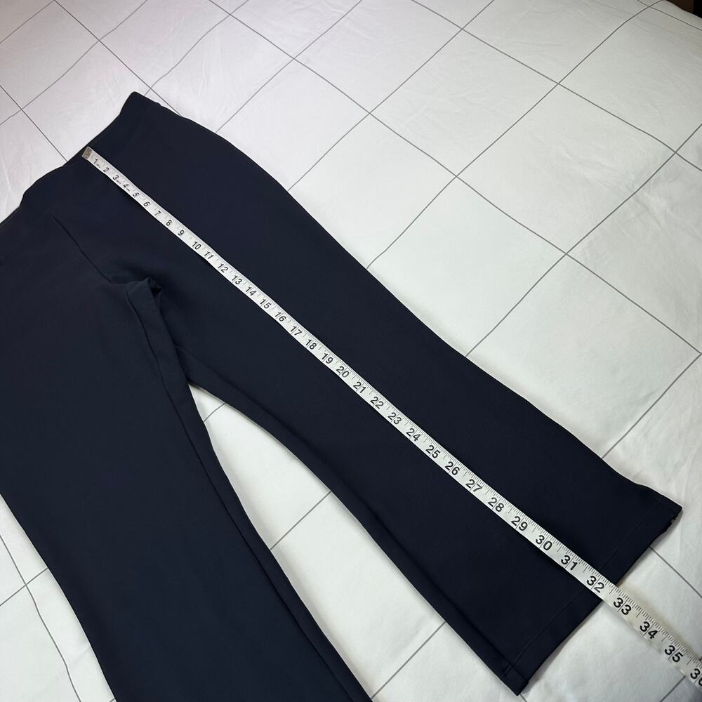 Quince Pants Womens Large Navy Blue Ultra Stretch Ponte Kick Flare Pull On Work - Picture 8 of 9